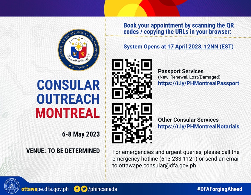 ANNOUNCEMENT: CONSULAR... - Philippine Embassy in Canada | Facebook