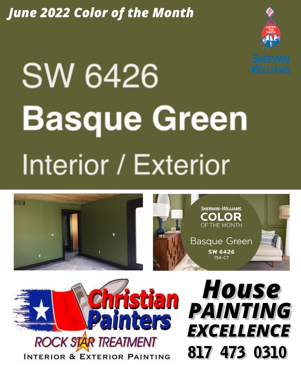June 2022 Sherwin-Williams Color of... - Christian Painters | Facebook