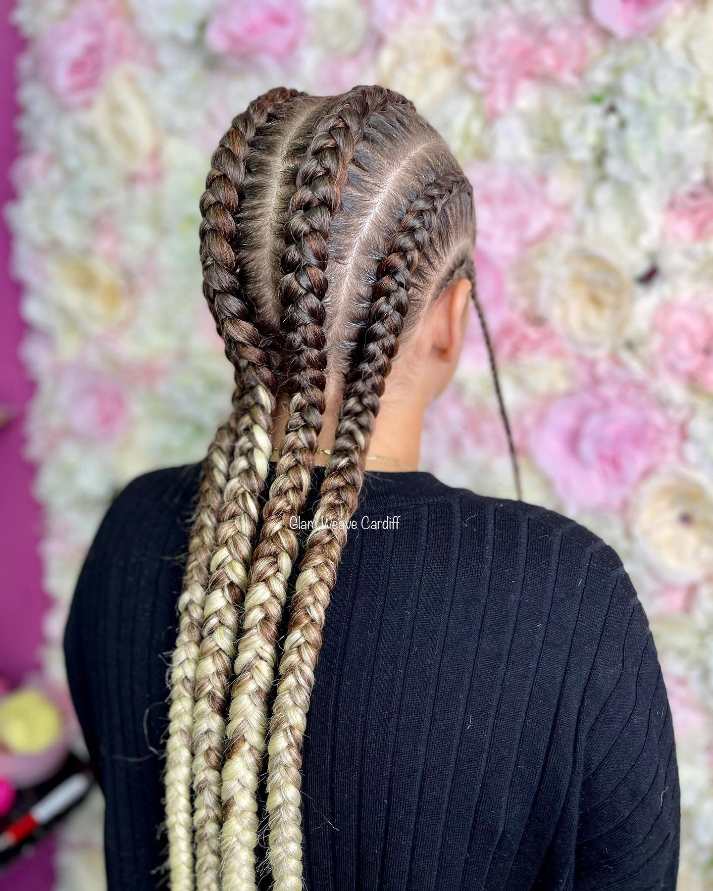 Jumbo cornrows in all its... - GLAM WEAVE Cardiff Hair Salon