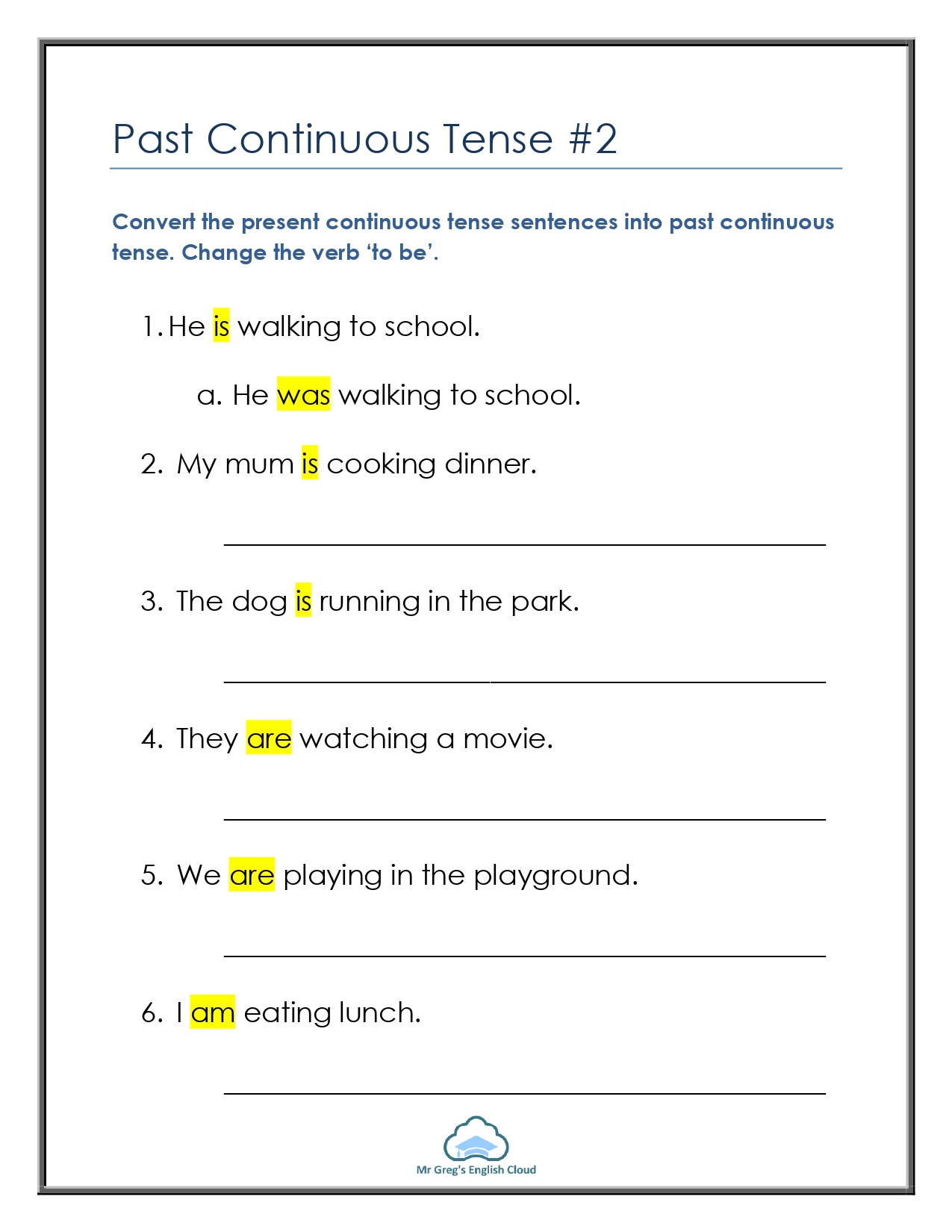 Past Continuous Tense Worksheet Free Esl Printable Continuous Tense