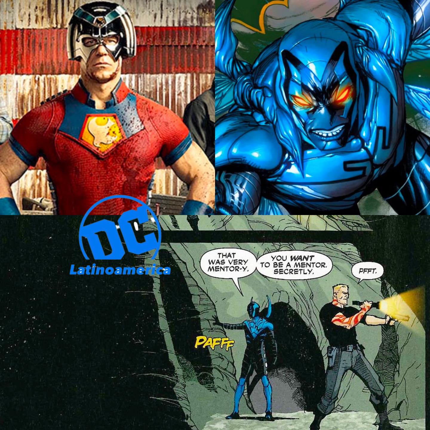 DC - CURIOSIDAD #DC de #BlueBeetle En los cómics, Peacemaker fue mentor ...
