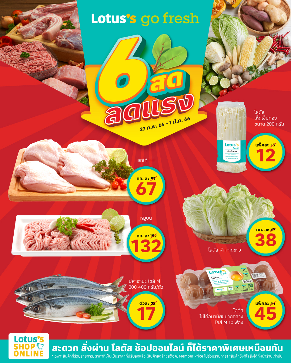 Lotus's - โลตัส - 🔥 ประหยัดได้ทุกวัน กับโปรโมชั่น 6 สด... | Facebook