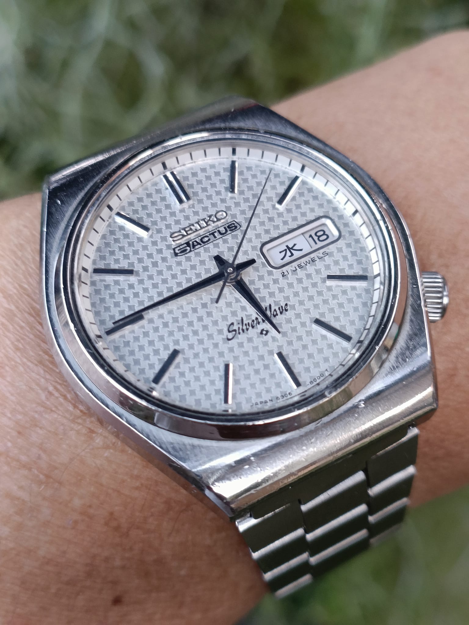 Seiko​ 5​actus​ silver​wave​ automatic​ 21​jewels​ cal.6306-8010