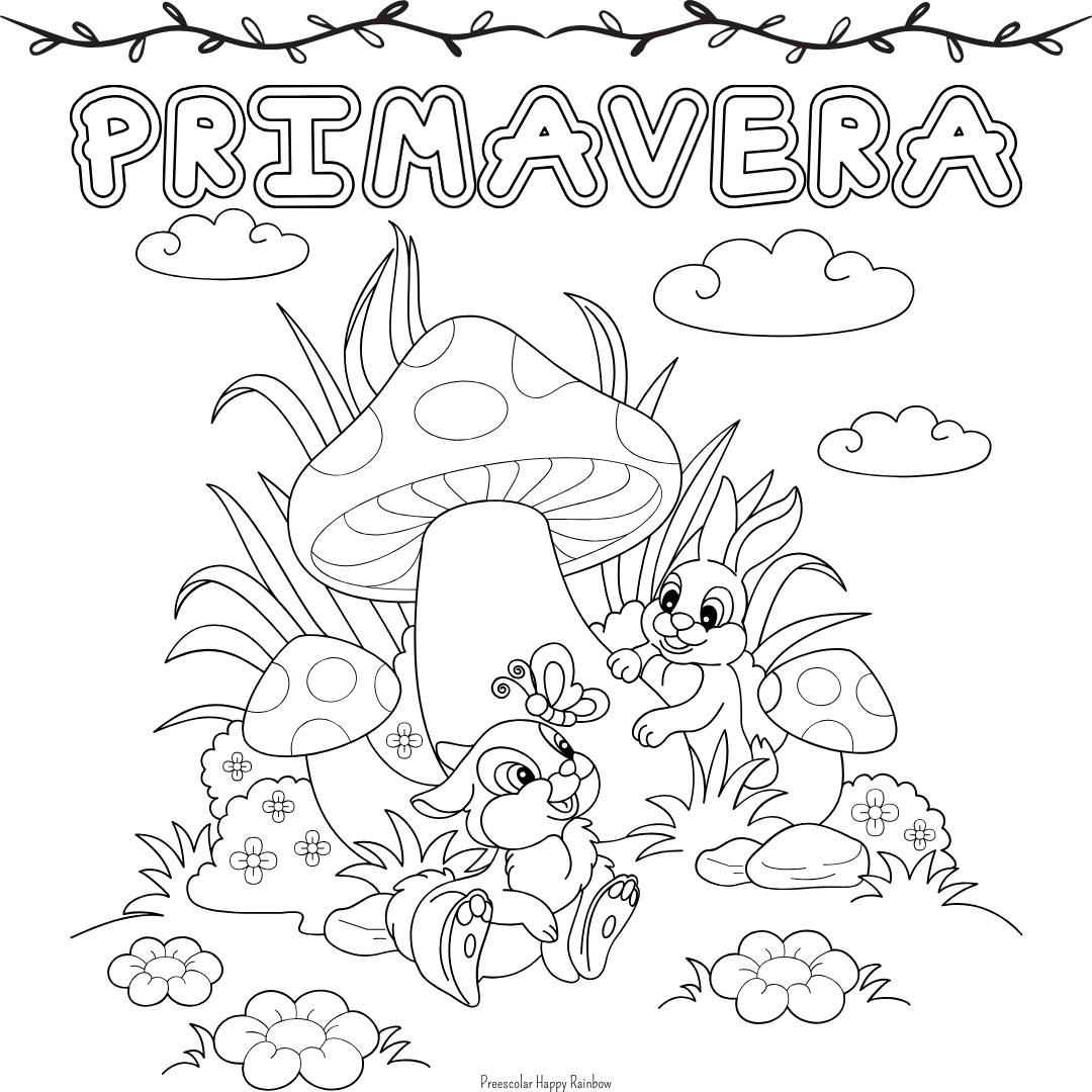 Hojas Para Colorear De Las Vacaciones De Primavera Carteles Para