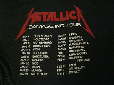 Metallica's Damage Inc tour ends in Tokyo, Japan