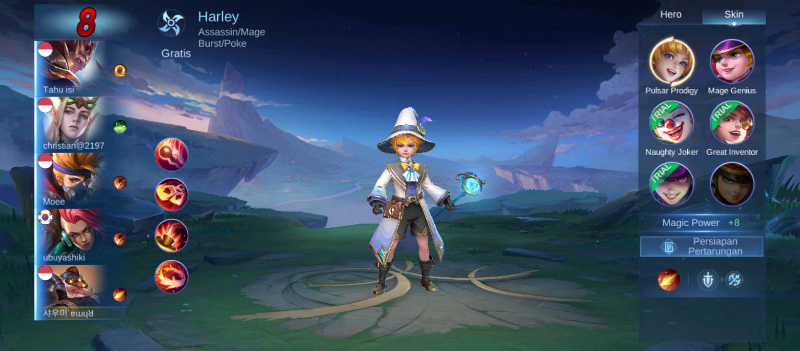 ミーくん専用ページ Why is the hero pick not showing Harley in Moonton?