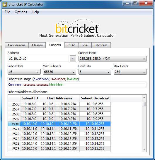 9HUA - โปรแกรม Bitcricket IP Calculator เอาไว้คำนวณ IPv4,Ipv6 (Sunnet ...