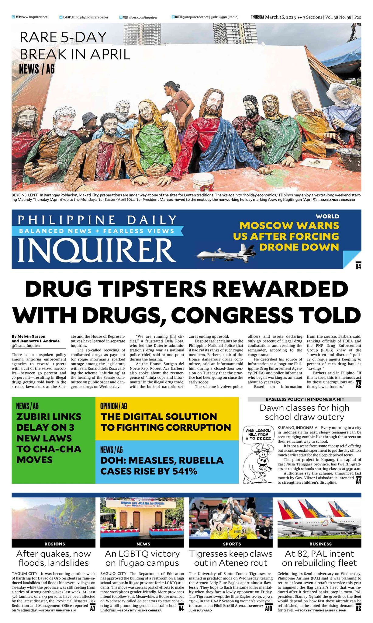 INQUIRER.net - Today's Inquirer front page (March 16,...