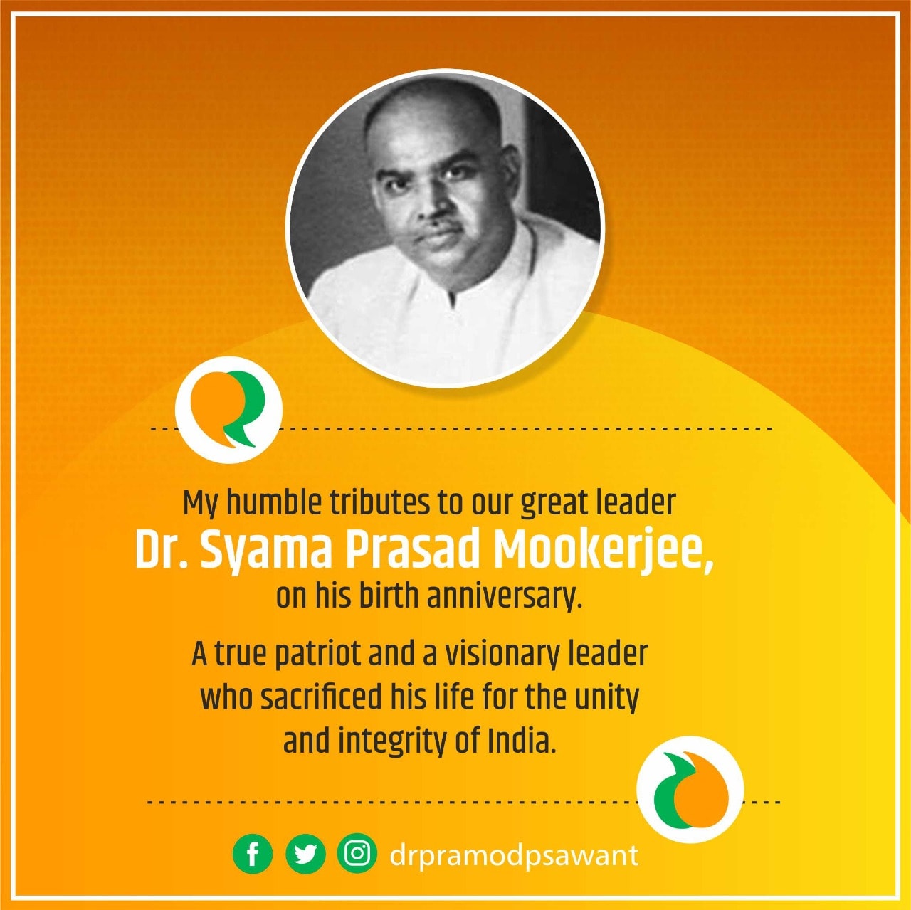 My humble tributes to our great leader... - Dr. Pramod Sawant | Facebook