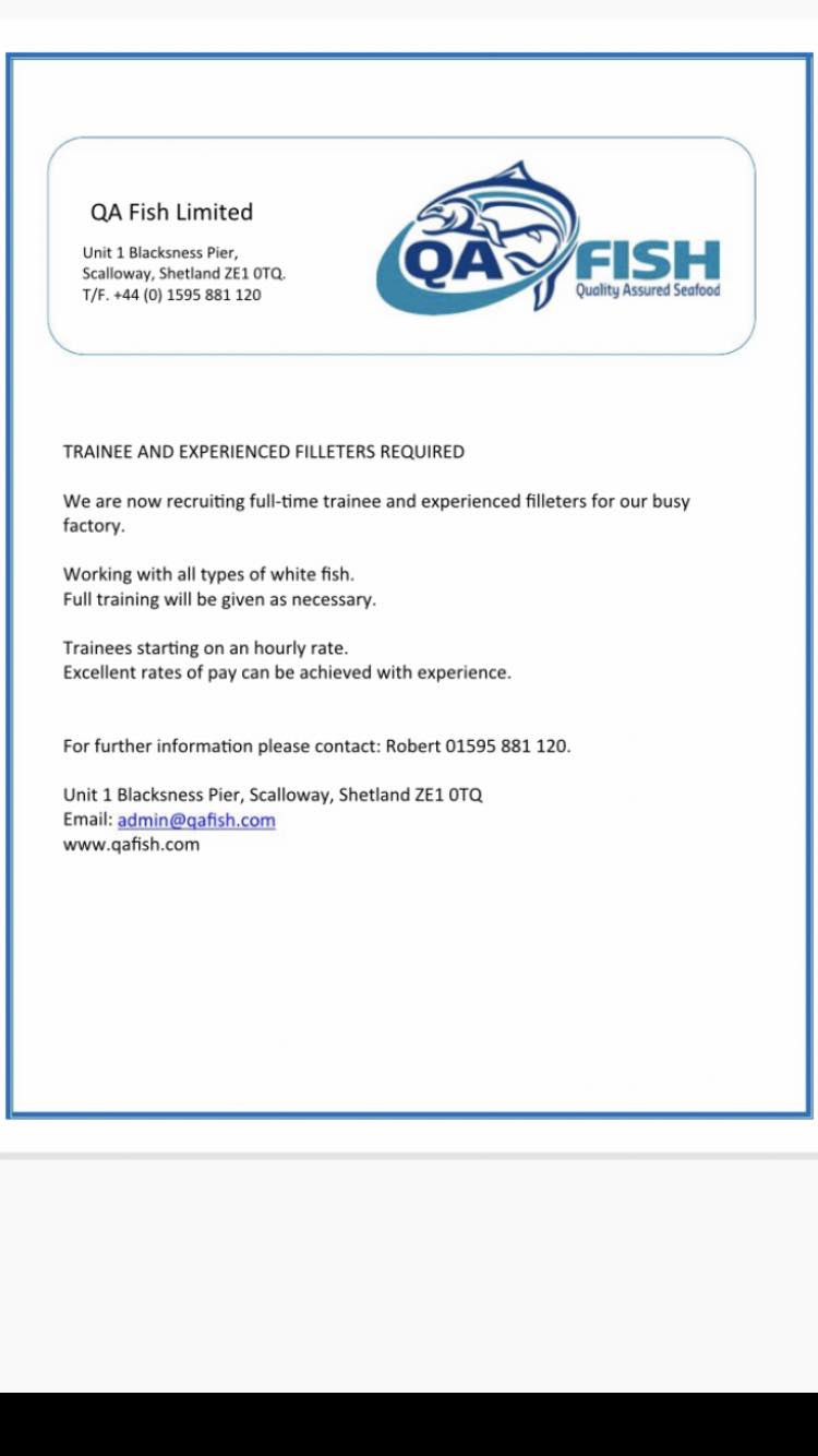 QA Fish Limited | Scalloway