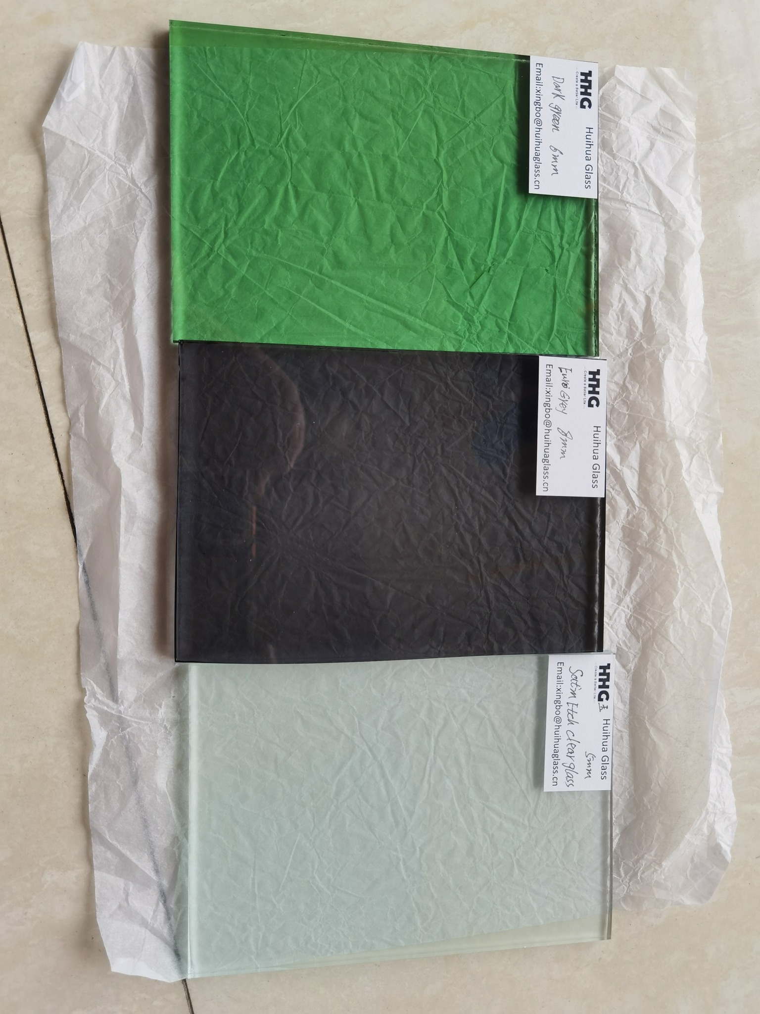 HuiHua - ⛳️Today we prepare color float glass samples for a brazil ...