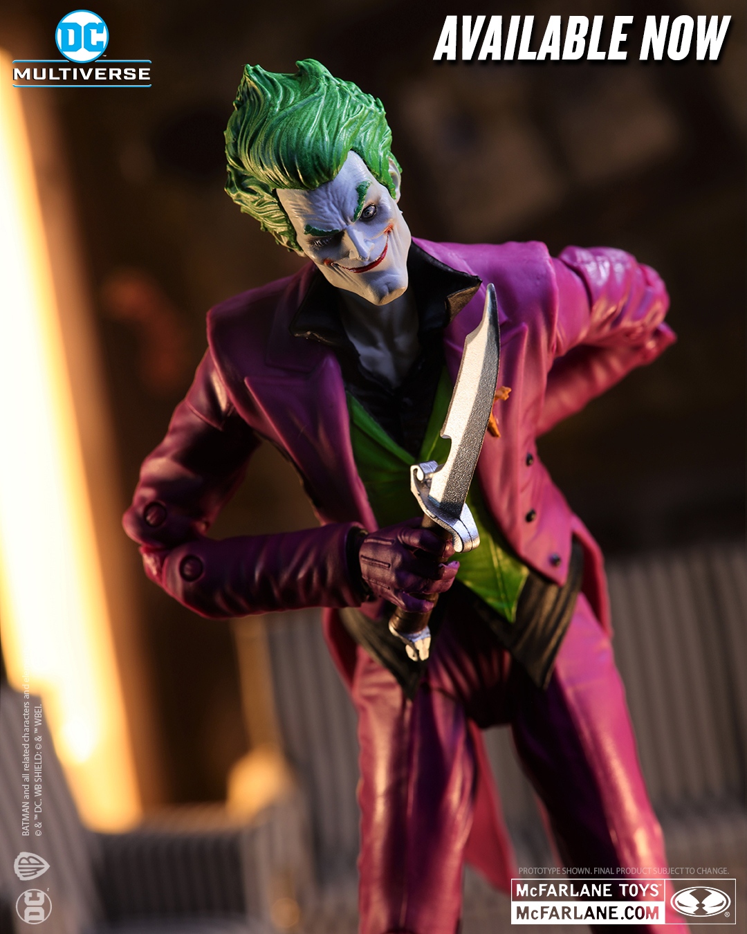 Action Figure McFarlane Toys DC Page Punchers – The Joker 7 Pollici Con Fumetto E Base, Super Articolata