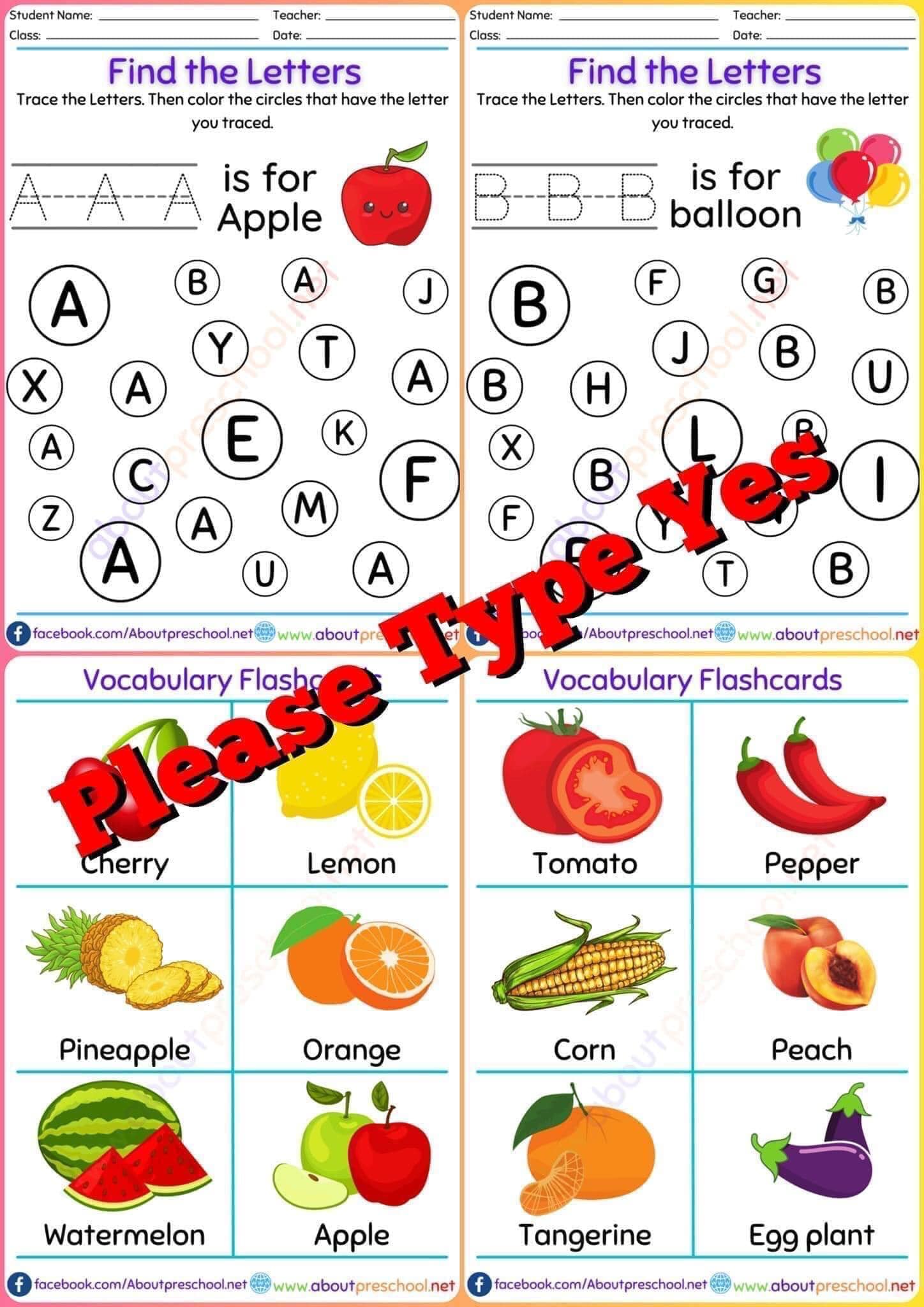 Find the Letter 💯 Download PDF 📌... - AboutPreschool.net