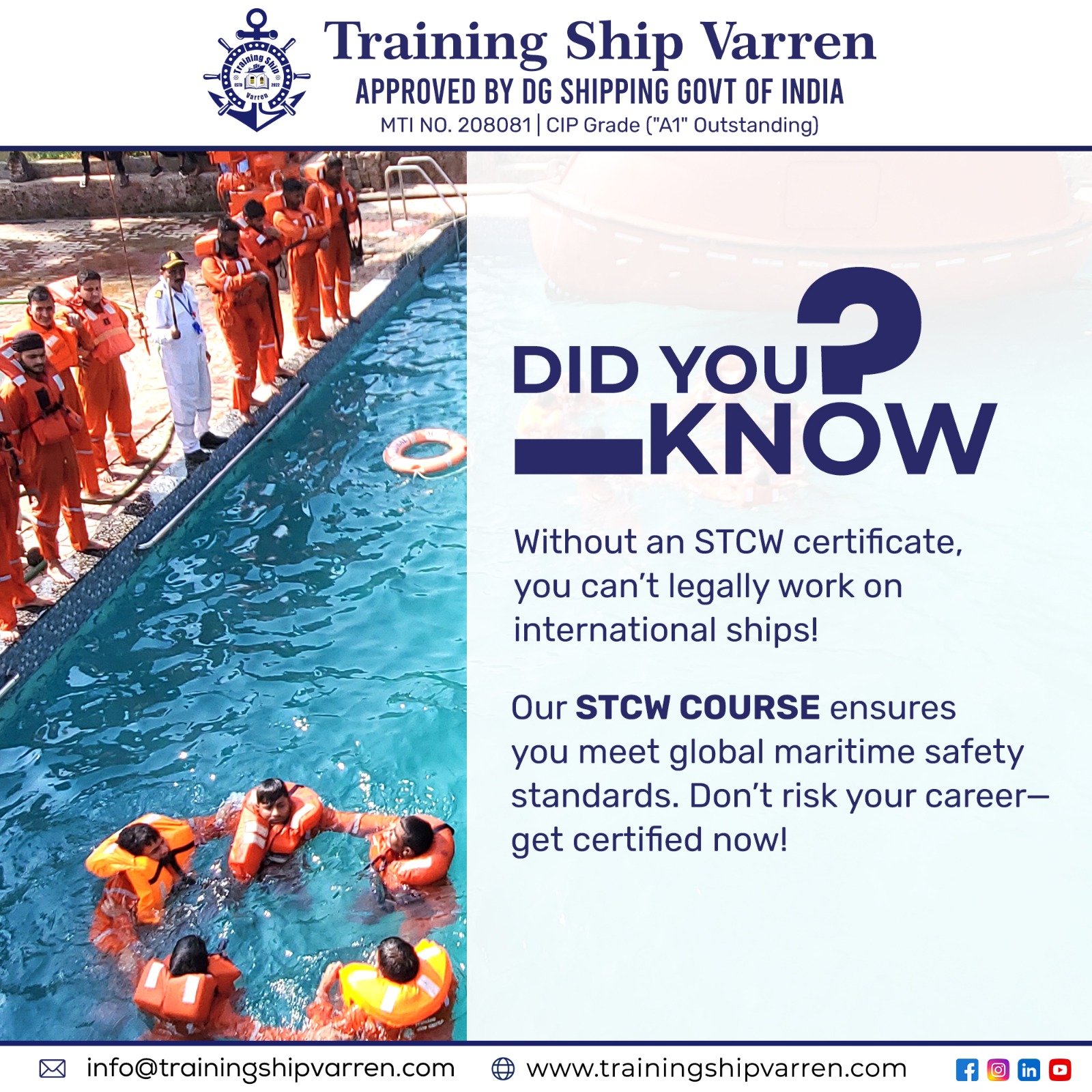 Training - 💡 #DidYouKnow You can’t legally work on international ships ...