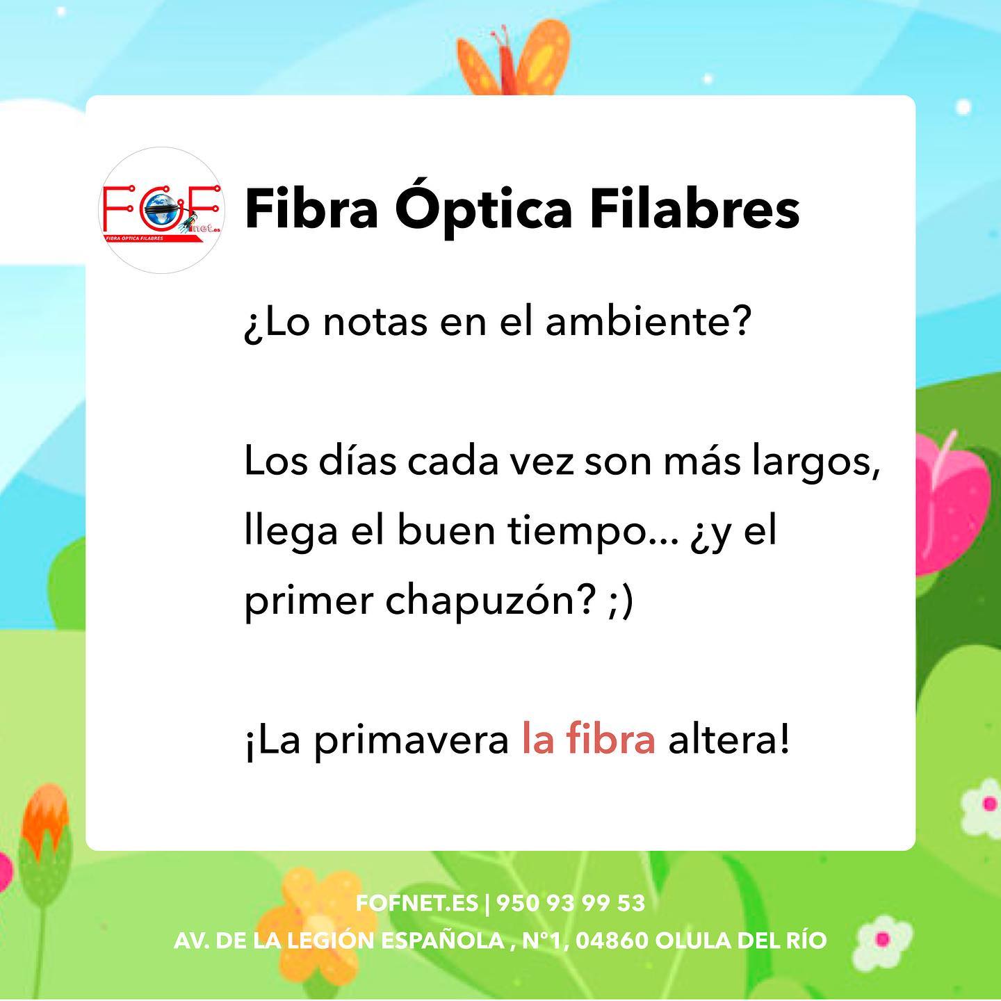 Fibra - ¡La #primavera la fibra altera! 🤗🌷🌸🌹🌺🌻🌼 Con este sol ☀️ apetece ...