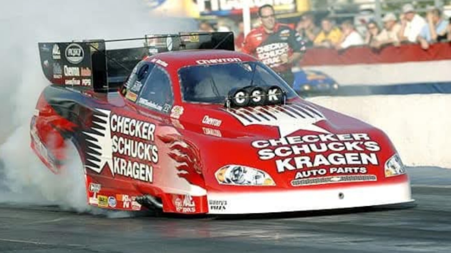 Checker Schuck's Kragen ファニーカー NHRA Del Worsham's Checker Schuck's Kragen nitro funnycar