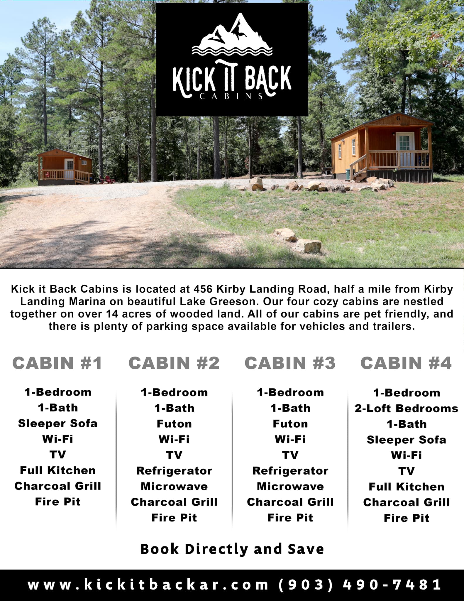 Kick It Back Cabins and RV Park | Kirby AR