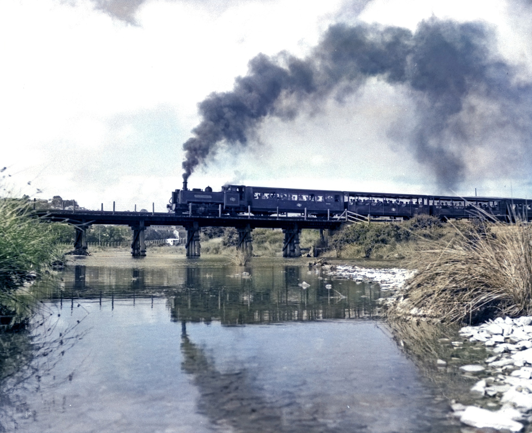 Vale of Rheidol Railway - No.7 crosses the river Rheidol on its way to ...
