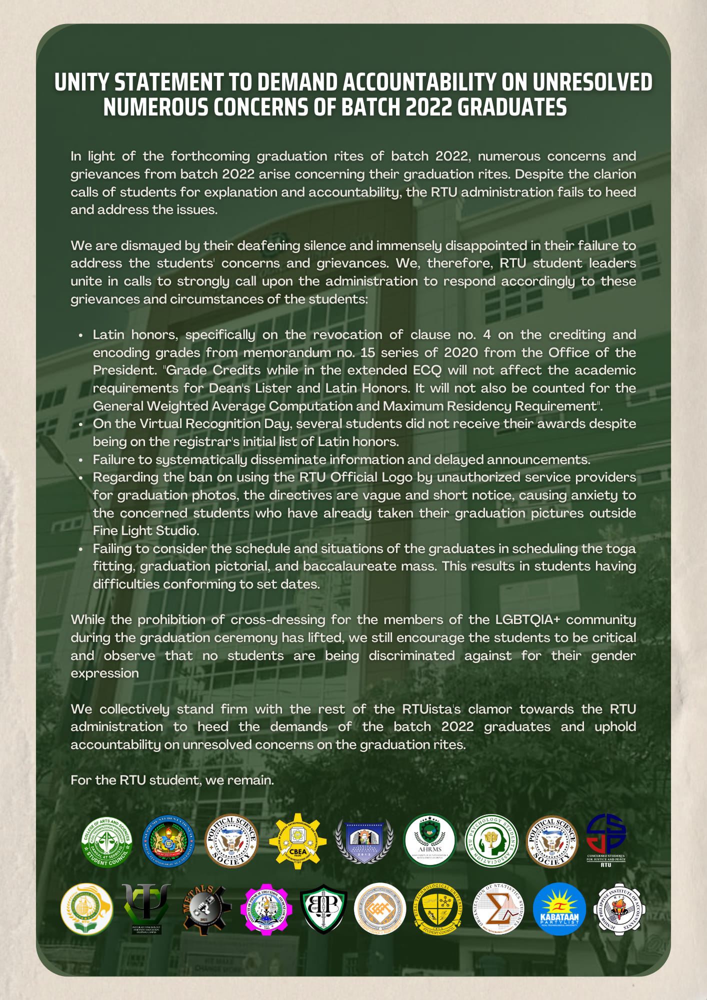 RTU - 𝗨𝗡𝗜𝗧𝗬 𝗦𝗧𝗔𝗧𝗘𝗠𝗘𝗡𝗧 𝗧𝗢 𝗗𝗘𝗠𝗔𝗡𝗗 𝗔𝗖𝗖𝗢𝗨𝗡𝗧𝗔𝗕𝗜𝗟𝗜𝗧𝗬 𝗢𝗡 𝗨𝗡𝗥𝗘𝗦𝗢𝗟𝗩𝗘𝗗 𝗡𝗨𝗠𝗘𝗥𝗢𝗨𝗦 ...