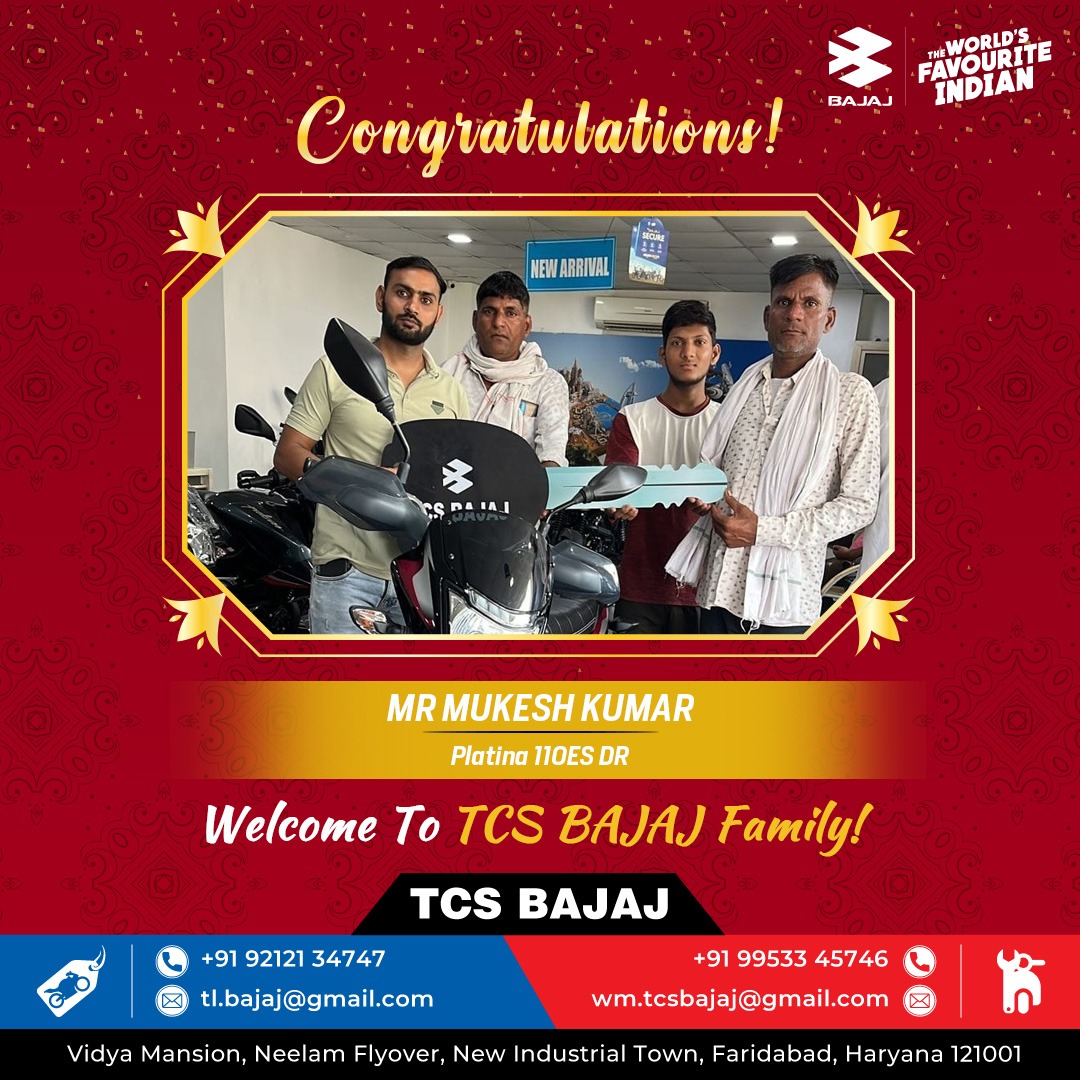 TCS BAJAJ - Heartiest congratulations to our delighted...