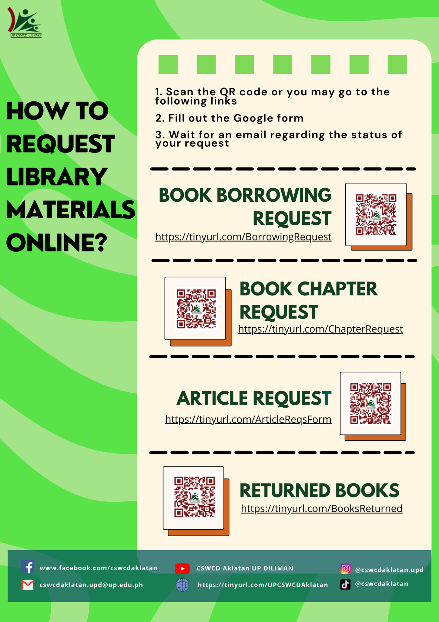 How to request library materials online? 📚 Here’s the updated QR codes ...