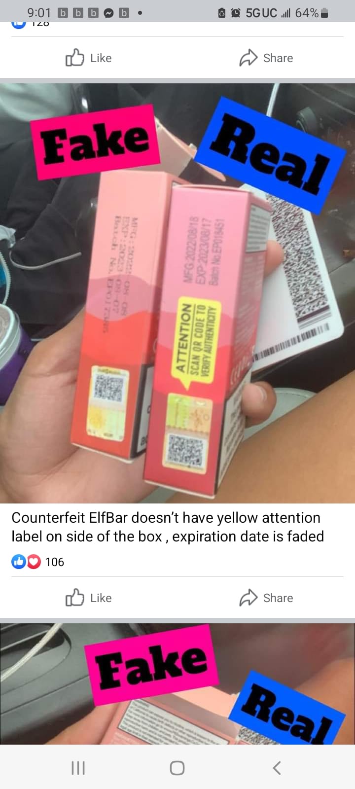 Im Tell everyone that follows me when you're buying elf bars if you buy Elf bars please check your QR code lot of fakes going around you can check our QR code