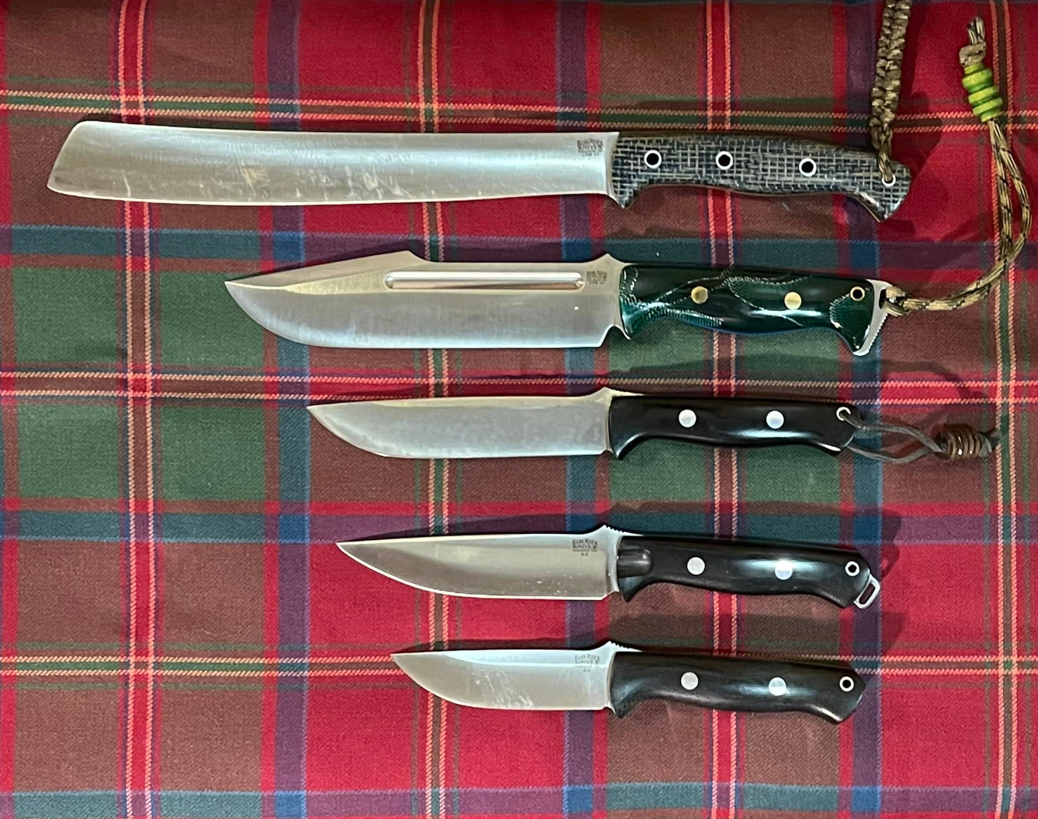 Bark River knife set complete with Up EDC, Gunny, and Bravo