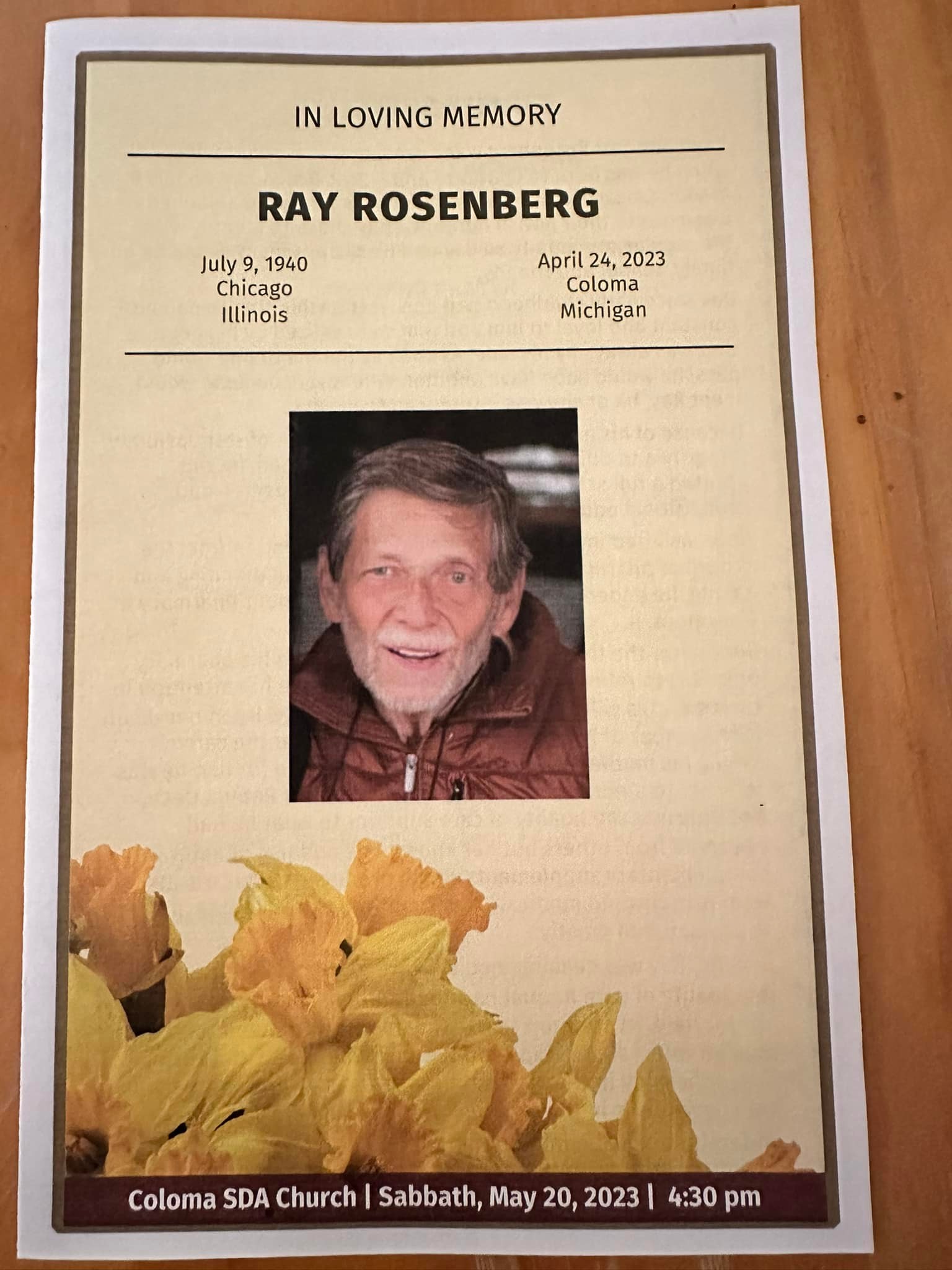 The memorial service for Ray Rosenberg... - Coloma SDA Church