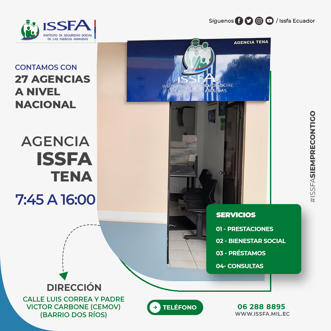 Issfa Ecuador - 📍 #Tena | Conoce nuestras agencias a nivel...