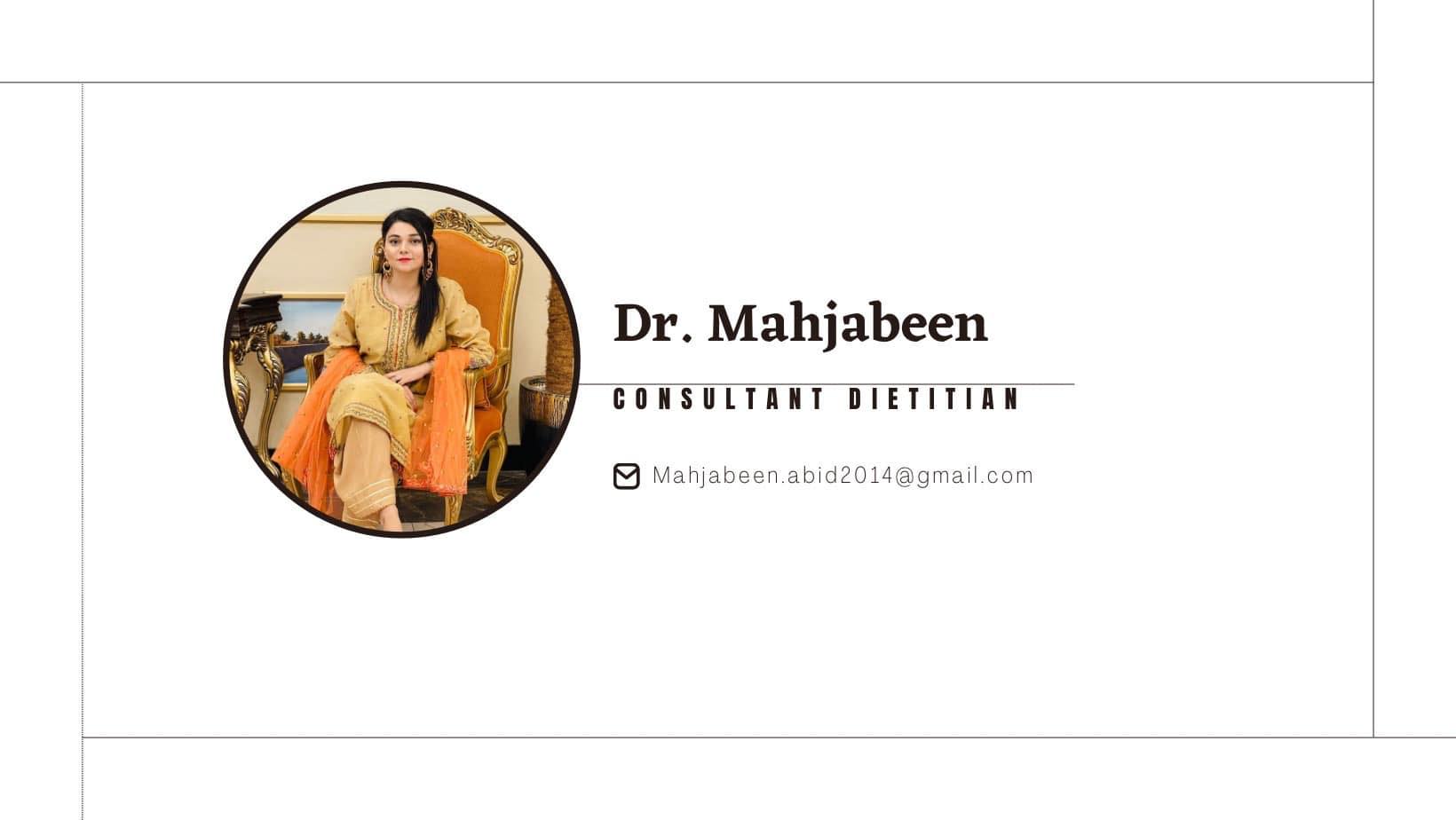 Mahjabeen Abid - Dietitian & Nutritionist | Lahore