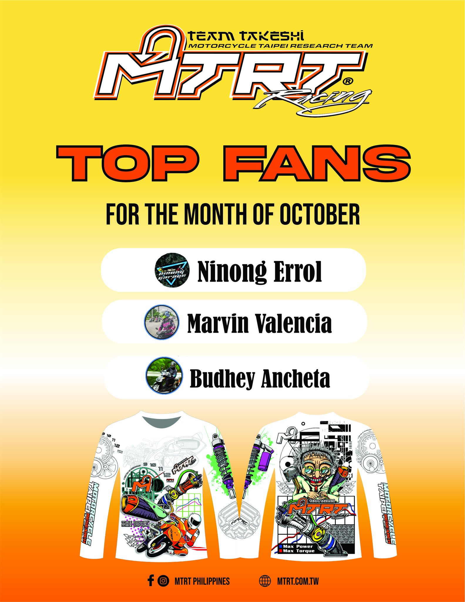 TOP FANS FOR THE MONTH OF OCTOBER Here... - MTRT Philippines | Facebook