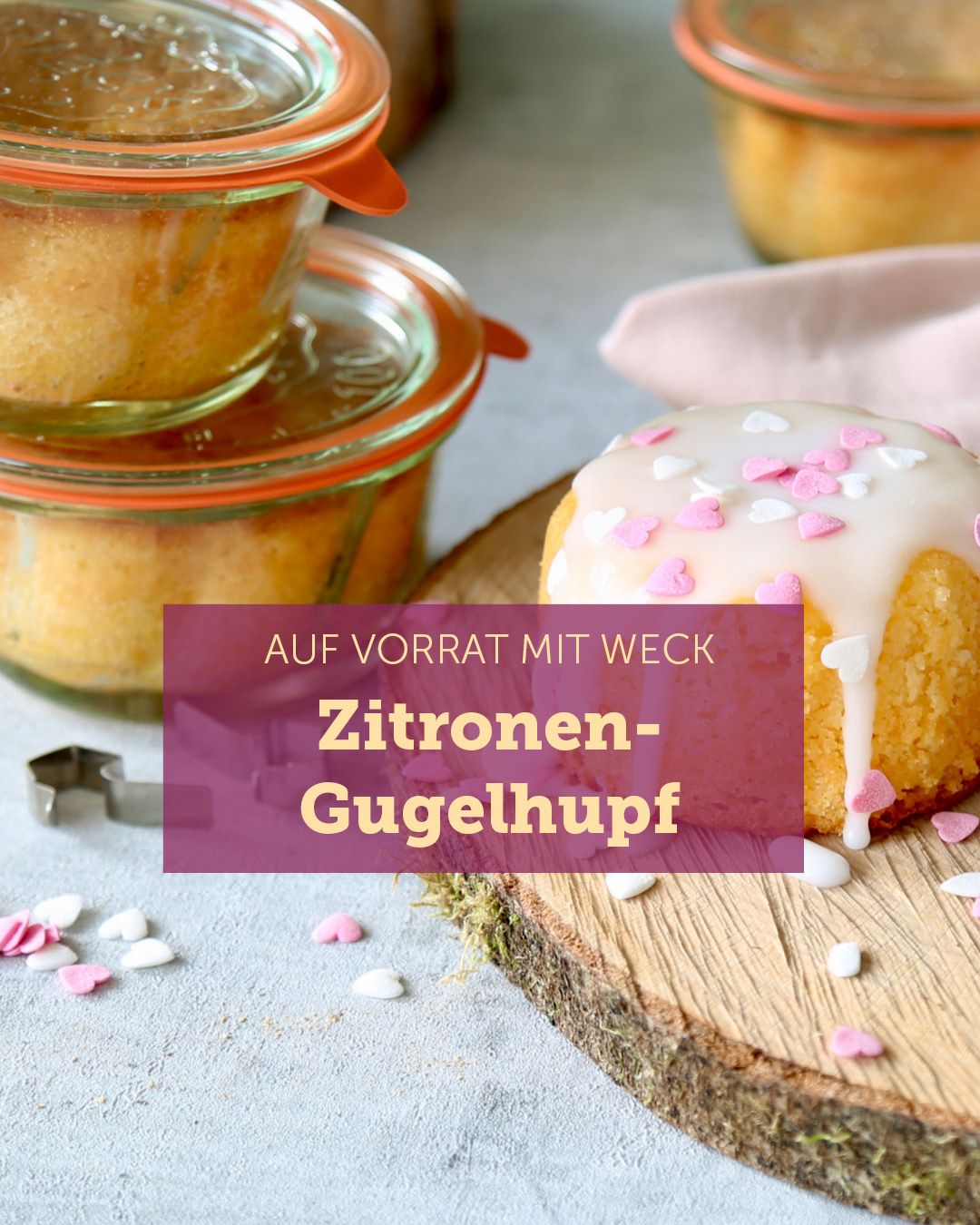 Zitronen-Gugelhupf auf Vorrat, damit der Backstress an Valentinstag entfällt?🌹 Kein Problem – ihr kocht die fertig gebackenen Gugelhupfe ganz einfach in unseren WECK-Gugelhupf-Gläsern 280 ml ein.🫙 Dan