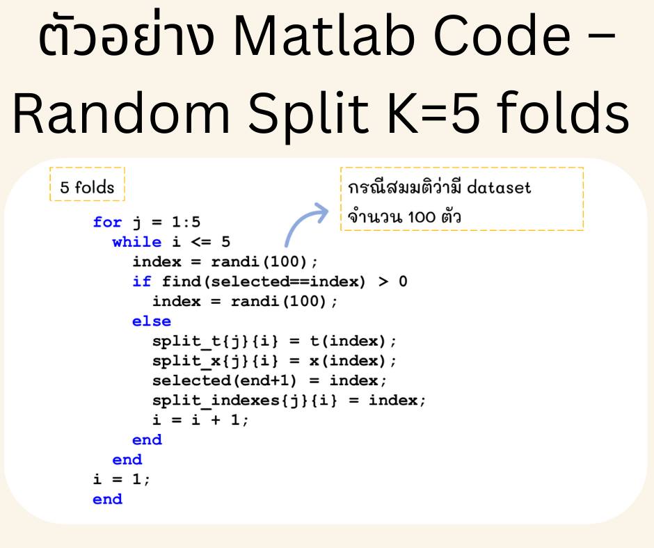 การวัดประสิทธิภาพของโมเดล K-Fold Cross... - Matlab bkk center | Facebook