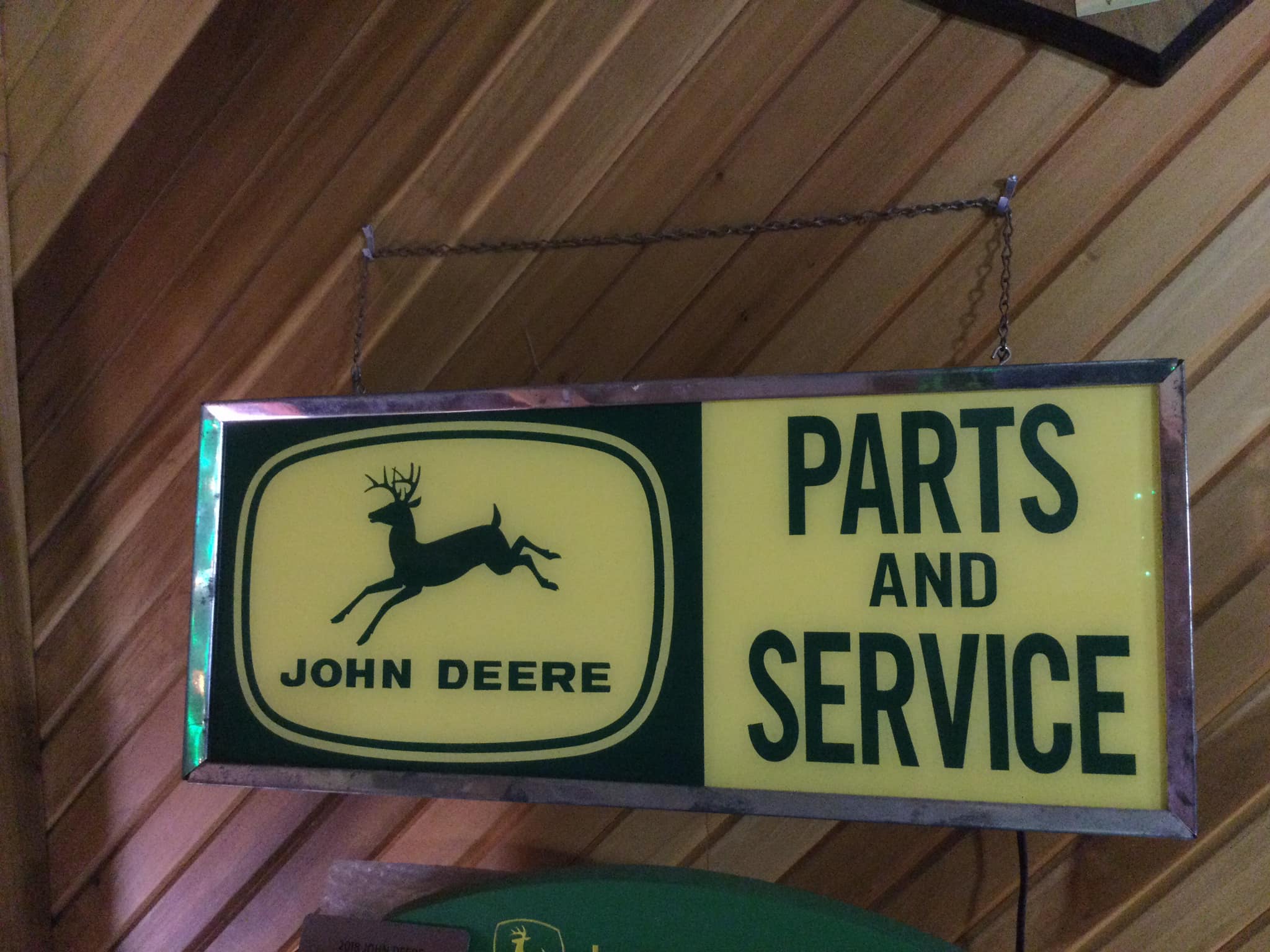 Vintage John Deere Sign: Original 1920's Neon Porcelain Enamel