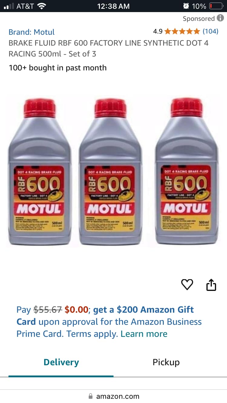 Motul MTL100949 8068HL RBF 600 Factory Line Dot-4 100 Percent Synthetic Racing Brake Fluid-500