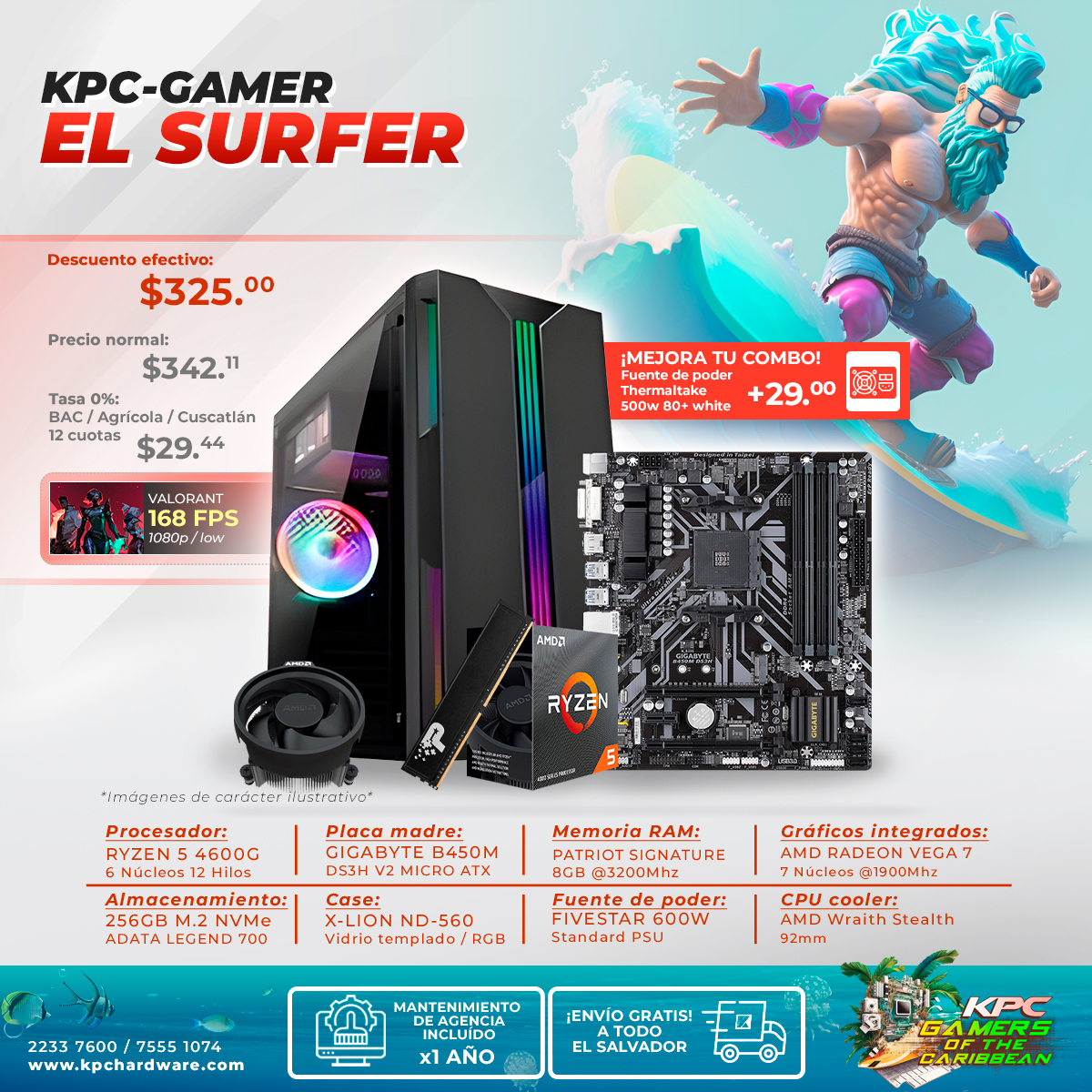 KPC - 🏖️CASE: X-LION ND-560 / VIDRIO TEMPLADO / RGB / MID TOWER 🏖 ...