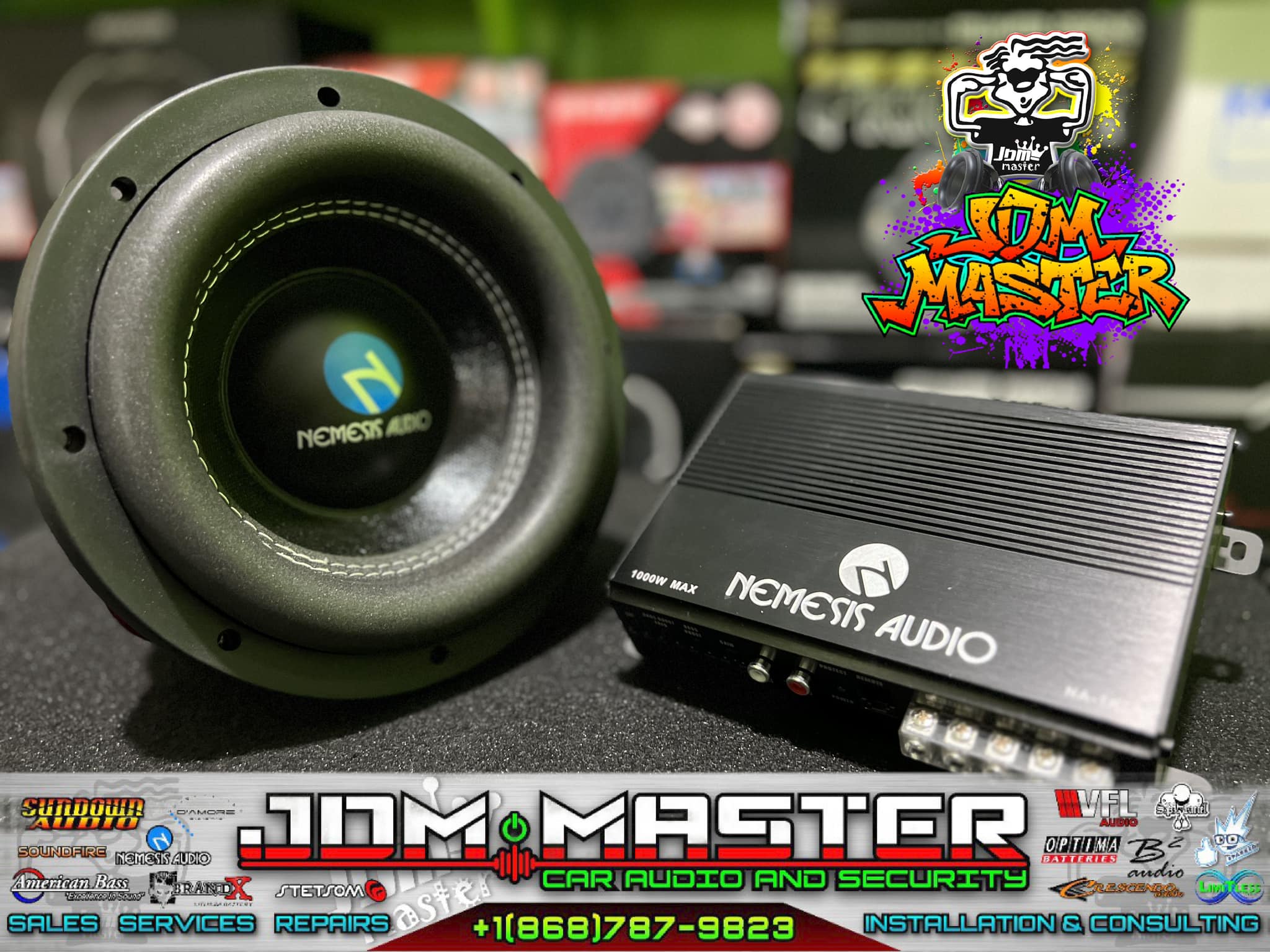 HA-CMB8 Car Stereo Cabron Mid Bass Mid Range 8" Speakers 4 Ohm New