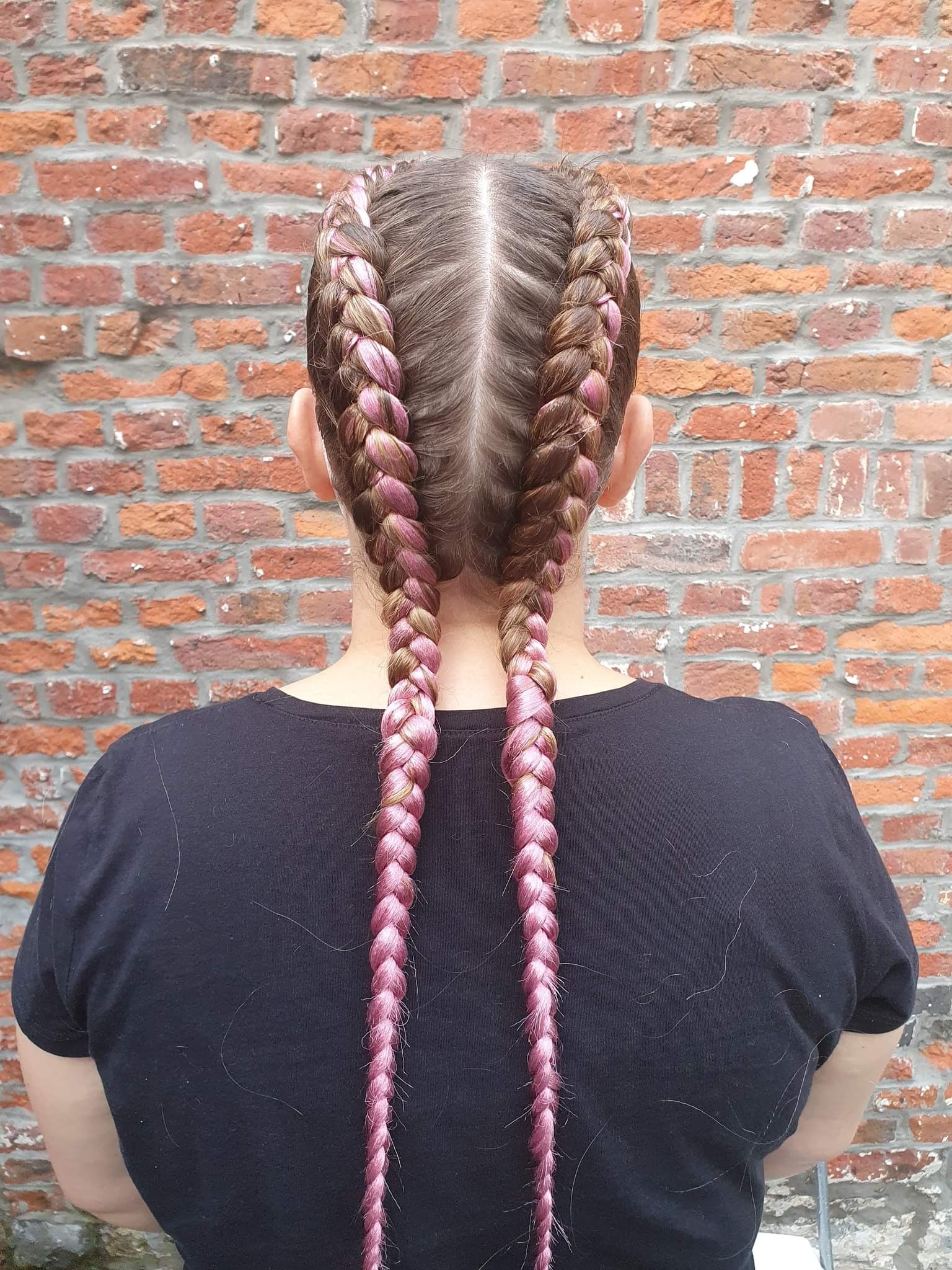 2 Tresse Colle Avec Rajout De Couleur