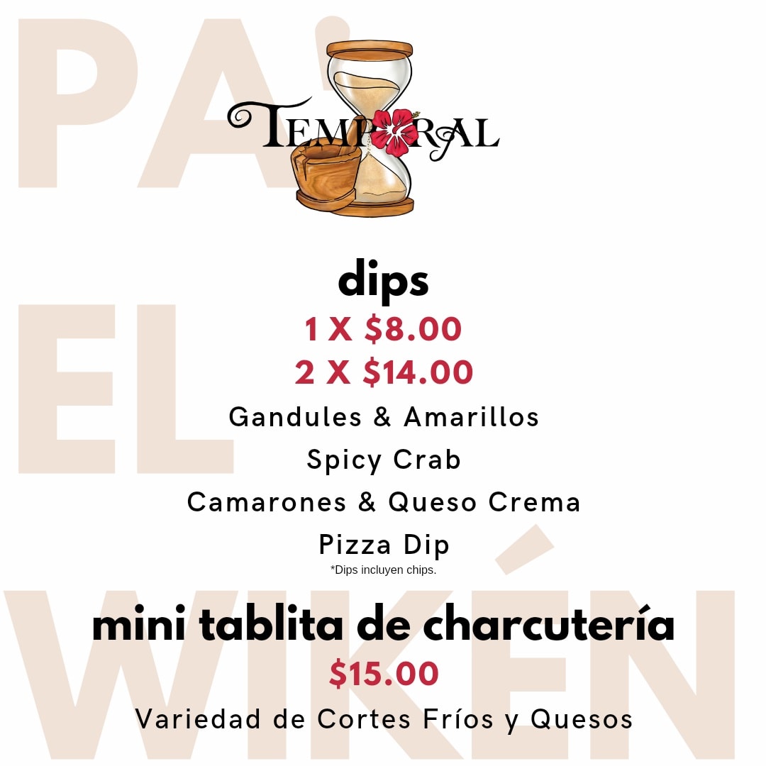 Temporal - 🚨Nuevo producto disponible: Menú Pa' El Wikén. Si lo que ...
