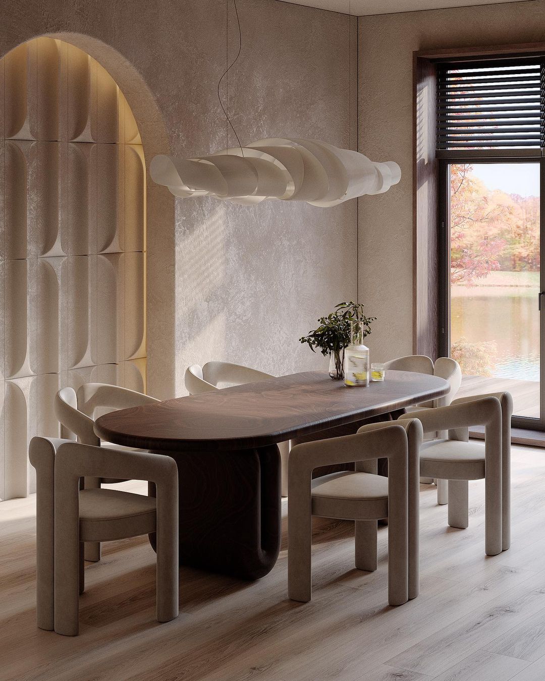 BRABBU - This stunning project showcases a neutral dining...