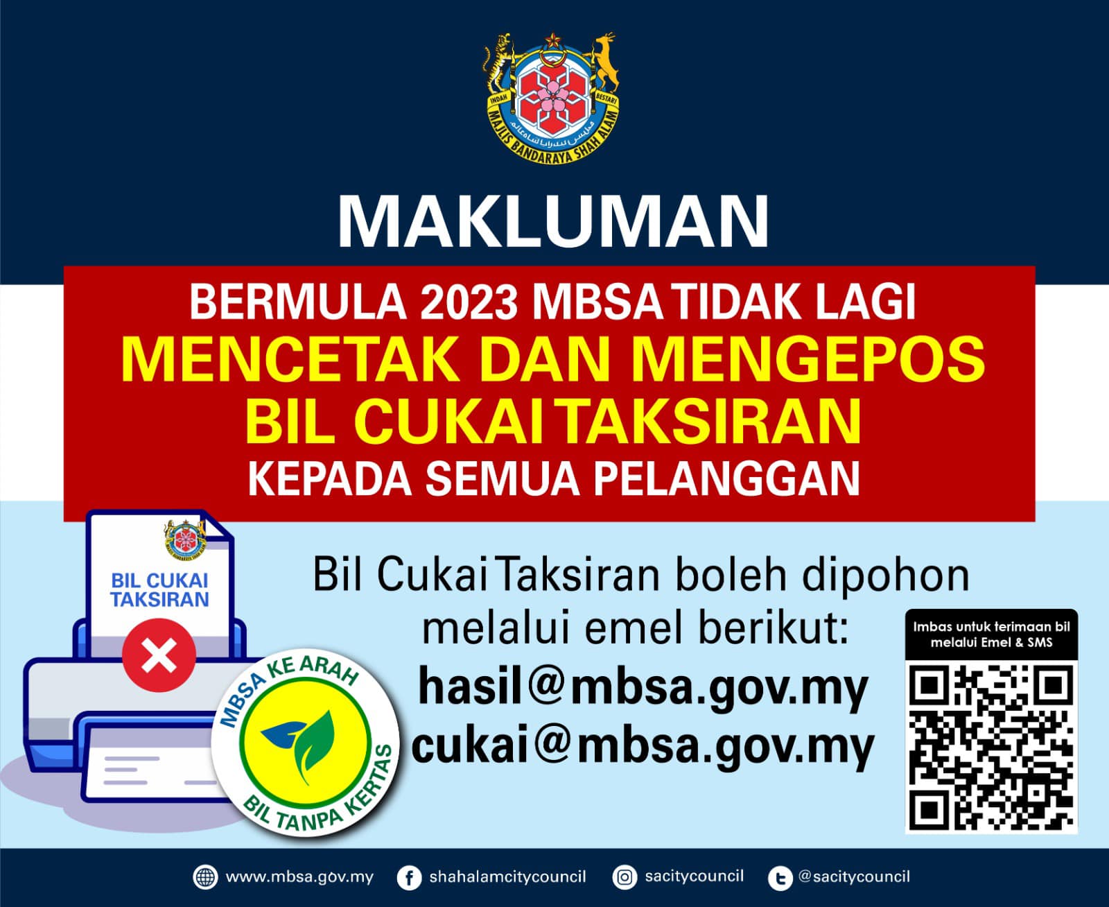 [Makluman] Bermula 2023 MBSA... - Majlis Bandaraya Shah Alam | Facebook