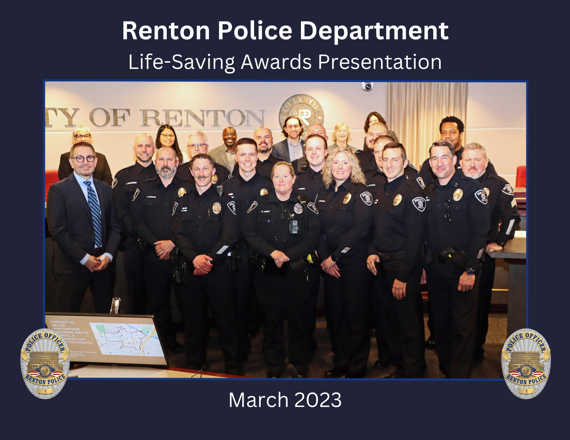 Officer Wehner was recently recognized and received a life saving 