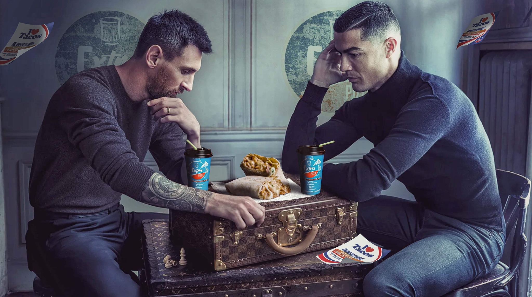 Extra - Cheat Meal de Messi et Ronaldo chez EXTRA PIZZA ⚽️🔴🔵 ...