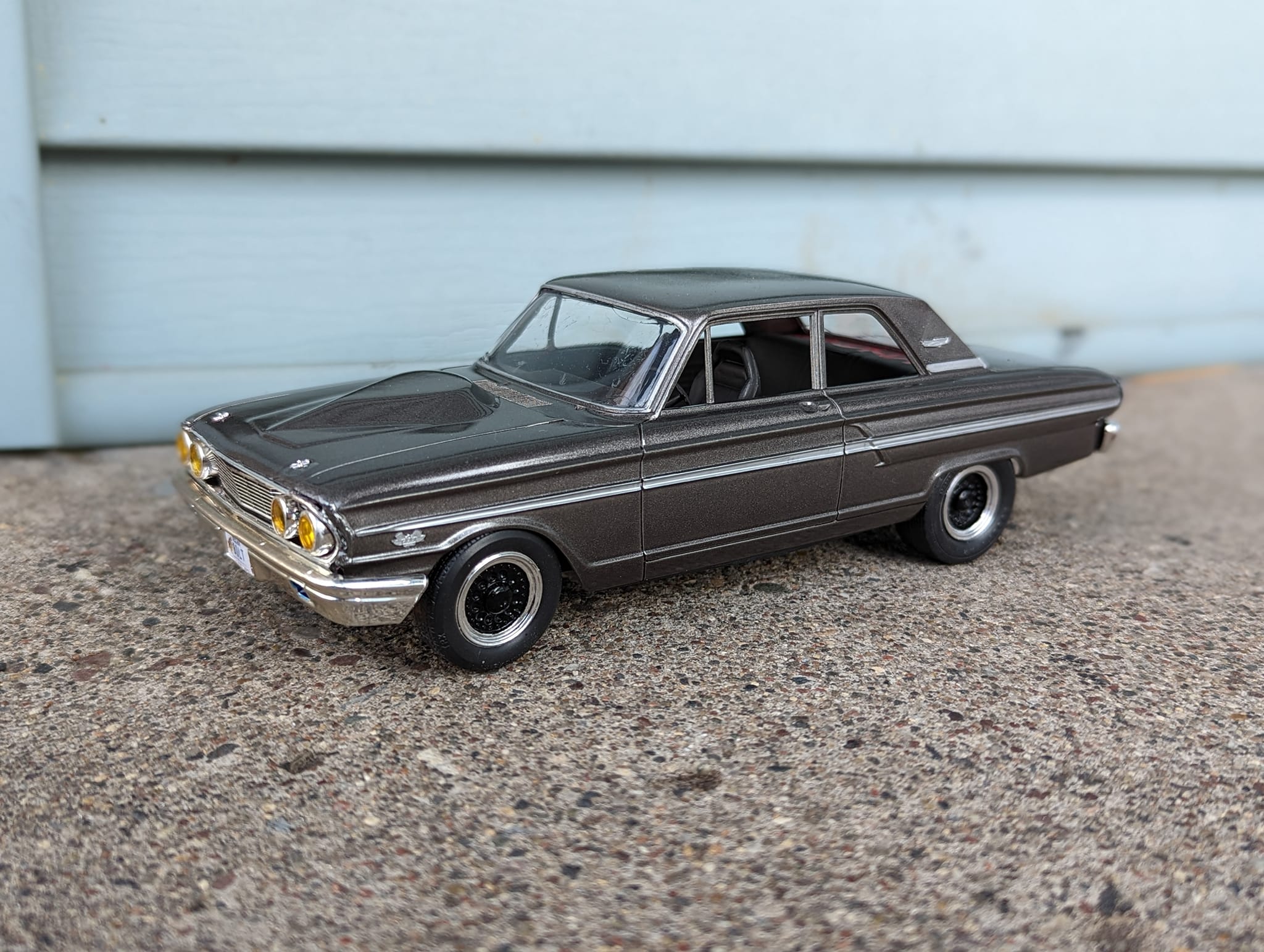 Revell 1964 Ford Fairlane Thunderbolt model build with custom wheels