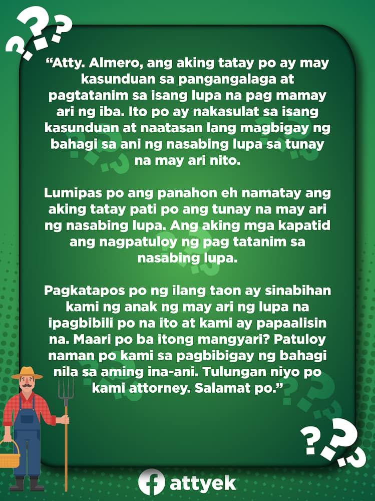 Punto Mindoro - TENANT SA LUPA NG MAY ARI NG IBA, ANO ANG... | Facebook