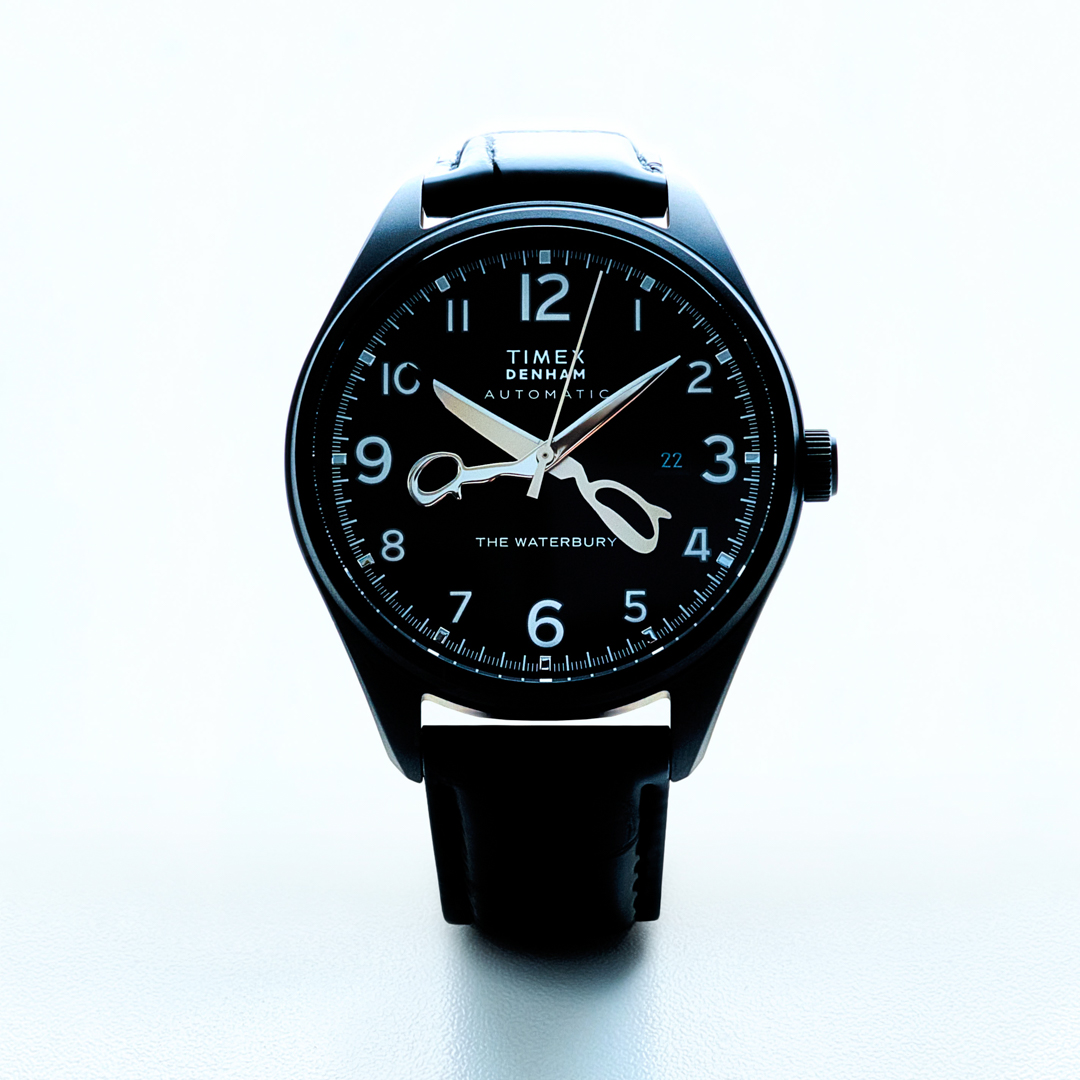 【美品】TIMEX DENHAM 自動巻き腕時計 ブラック Introducing the Timex x DENHAM Waterbury Automatic 42mm