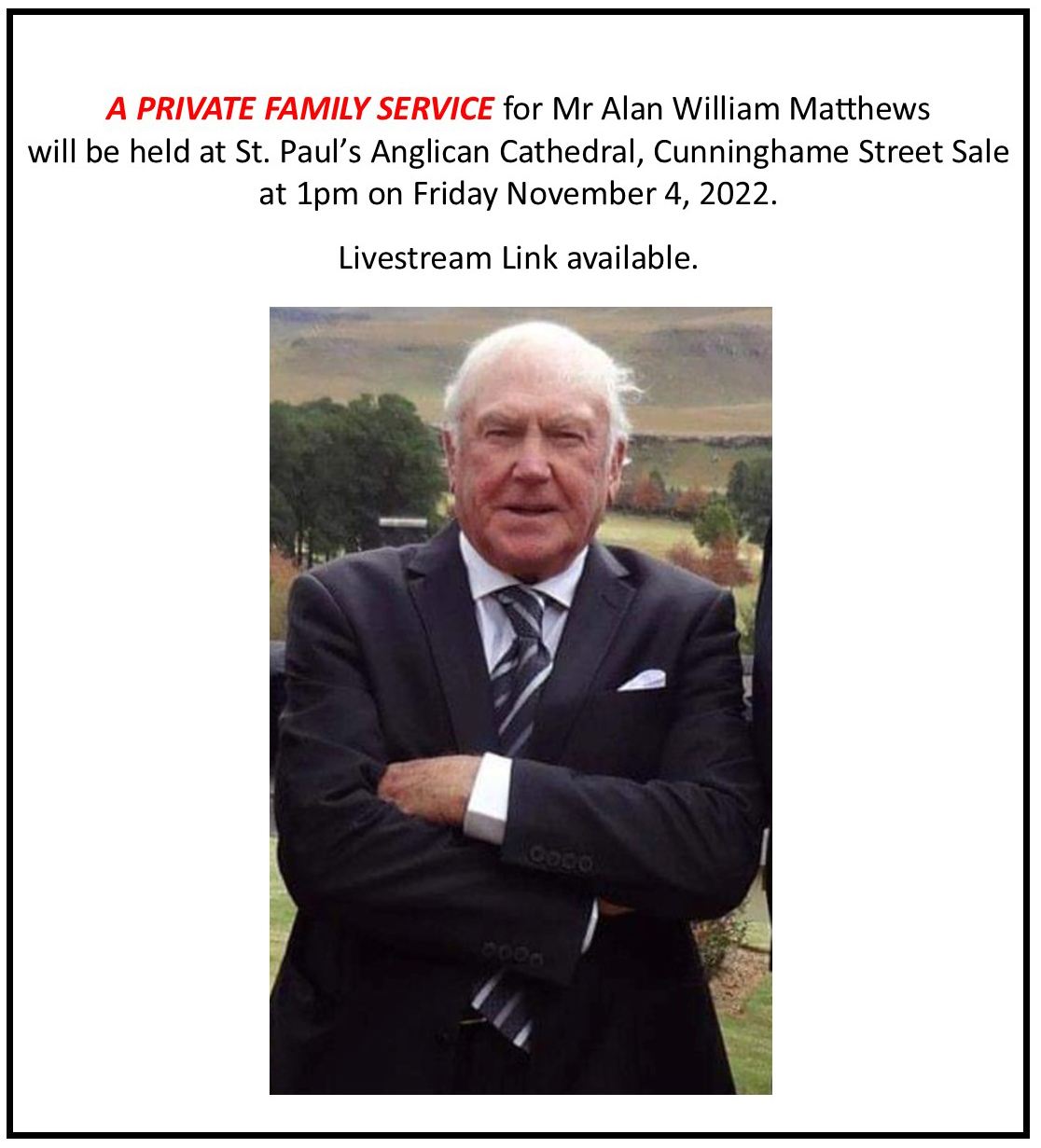 Live-stream Link -... - Lett Funeral Directors | Facebook
