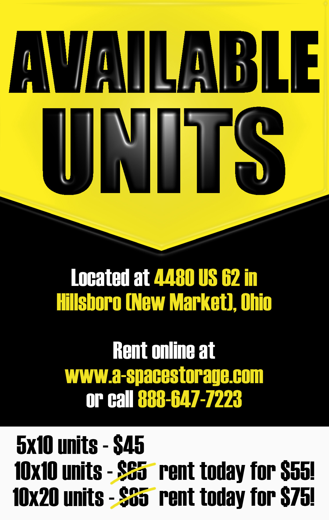 A-Space Storage - 📣 NEW UNITS AVAILABLE! 📣 5x10s, 10x10s,... | Facebook