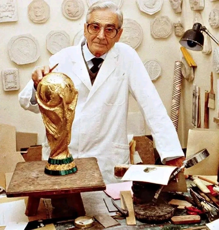 FIFA WORLD CUP PHOTO OPP: The 1974 FIFA World Cup trophy, designed