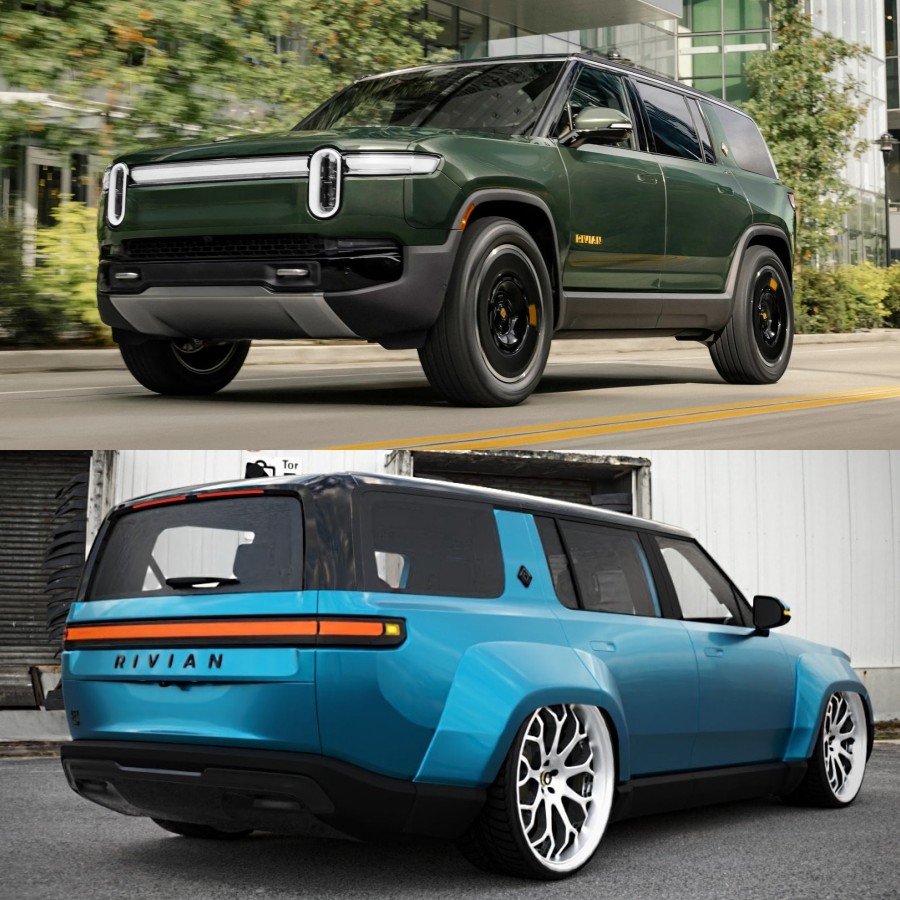 Car - Bagged and Widebody Rivian R1S All-Electric SUV Is Begging for ...